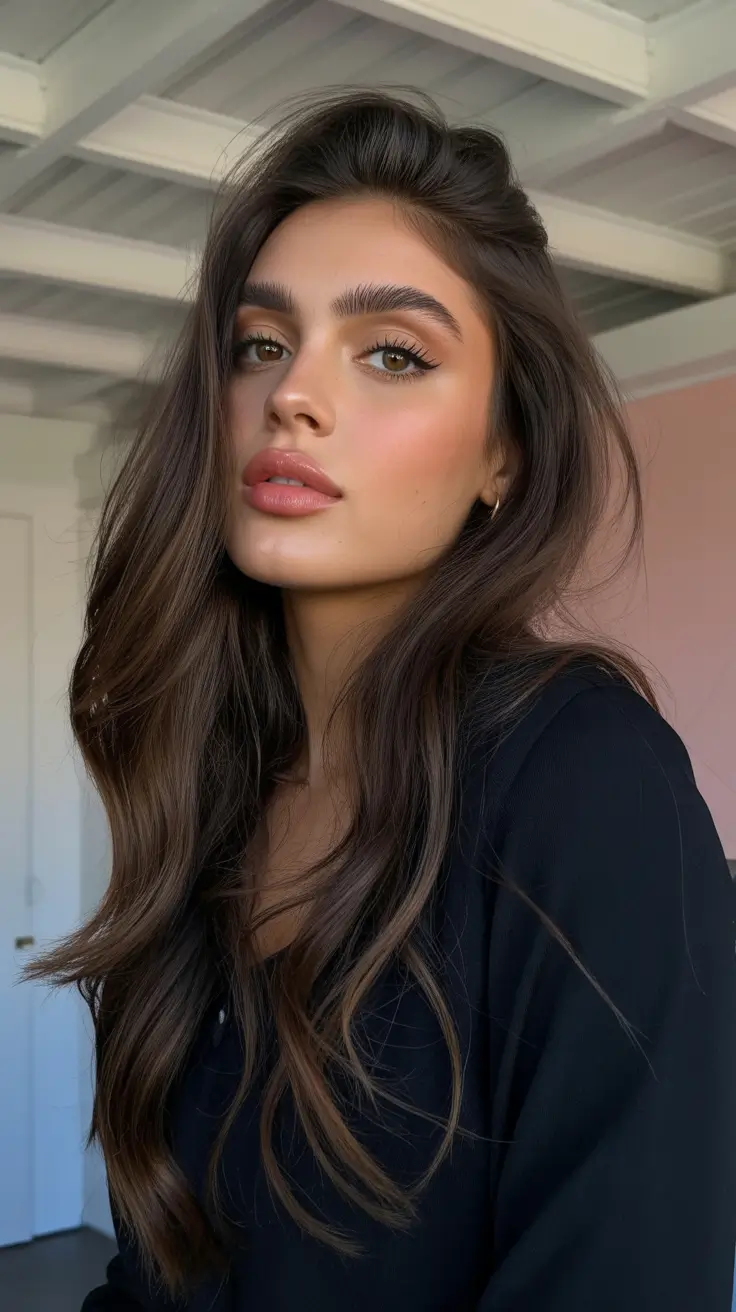 sophisticated spring mid length haircut 2026 Voluminous Long Layered Mid Length Hair with Soft Waves