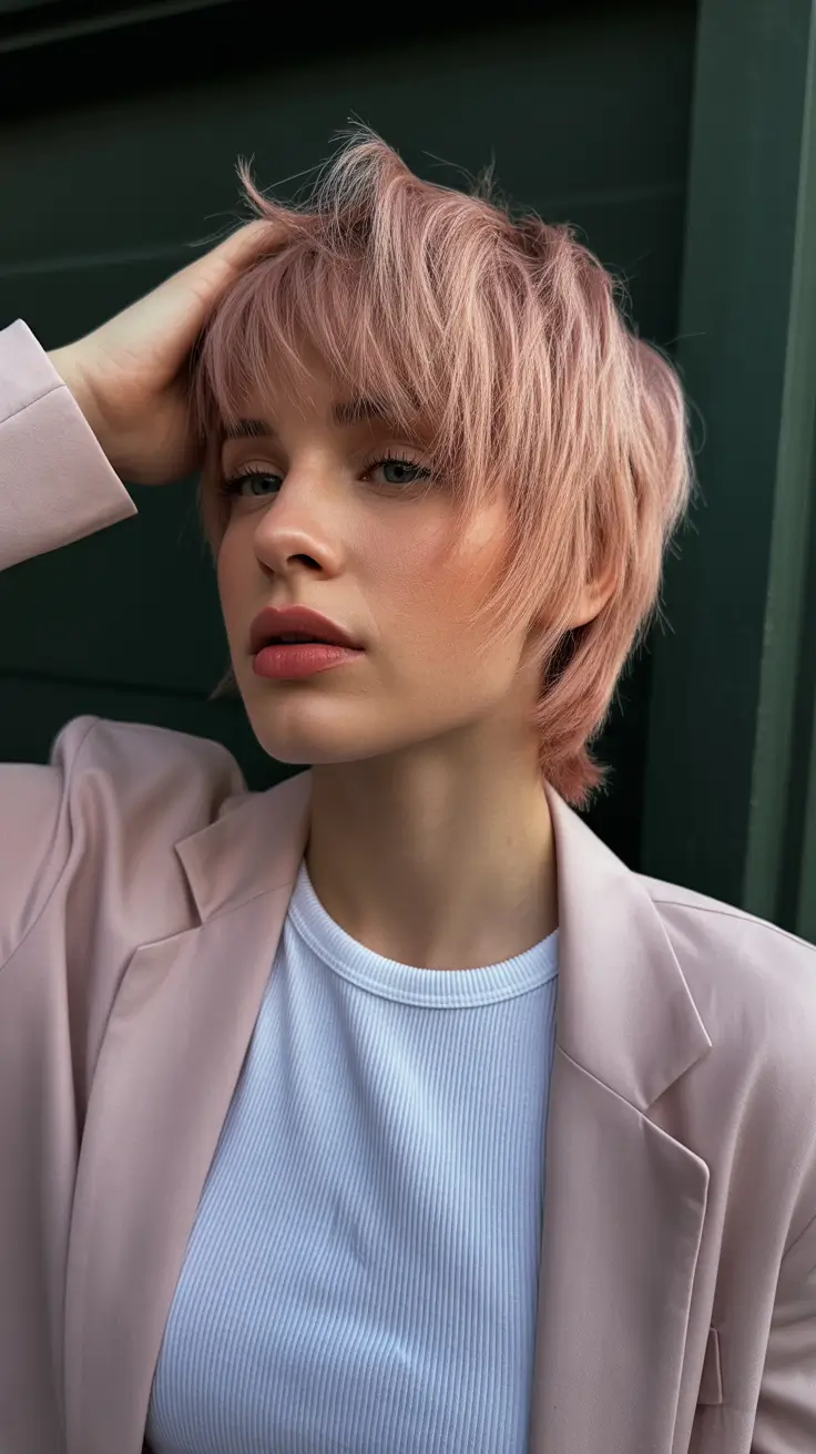 summer short haircut ideas 2026 Soft Shaggy Pixie with Airy Layers