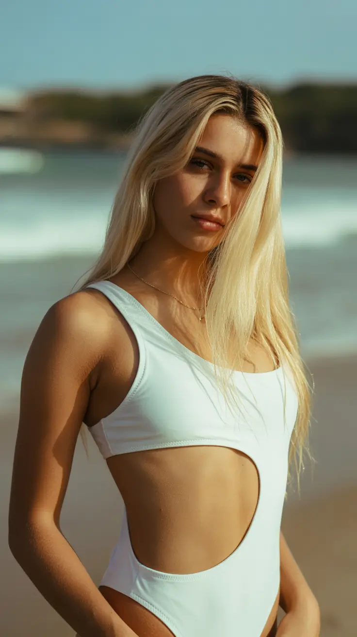 swimsuit for pool party 2026 Sporty Cutout Freshness: Modern White Pool Party Piece