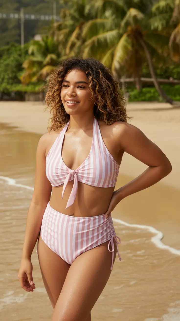 swimsuit with shorts 2026 Soft Pink Coastal Femininity for Body-Positive Ease