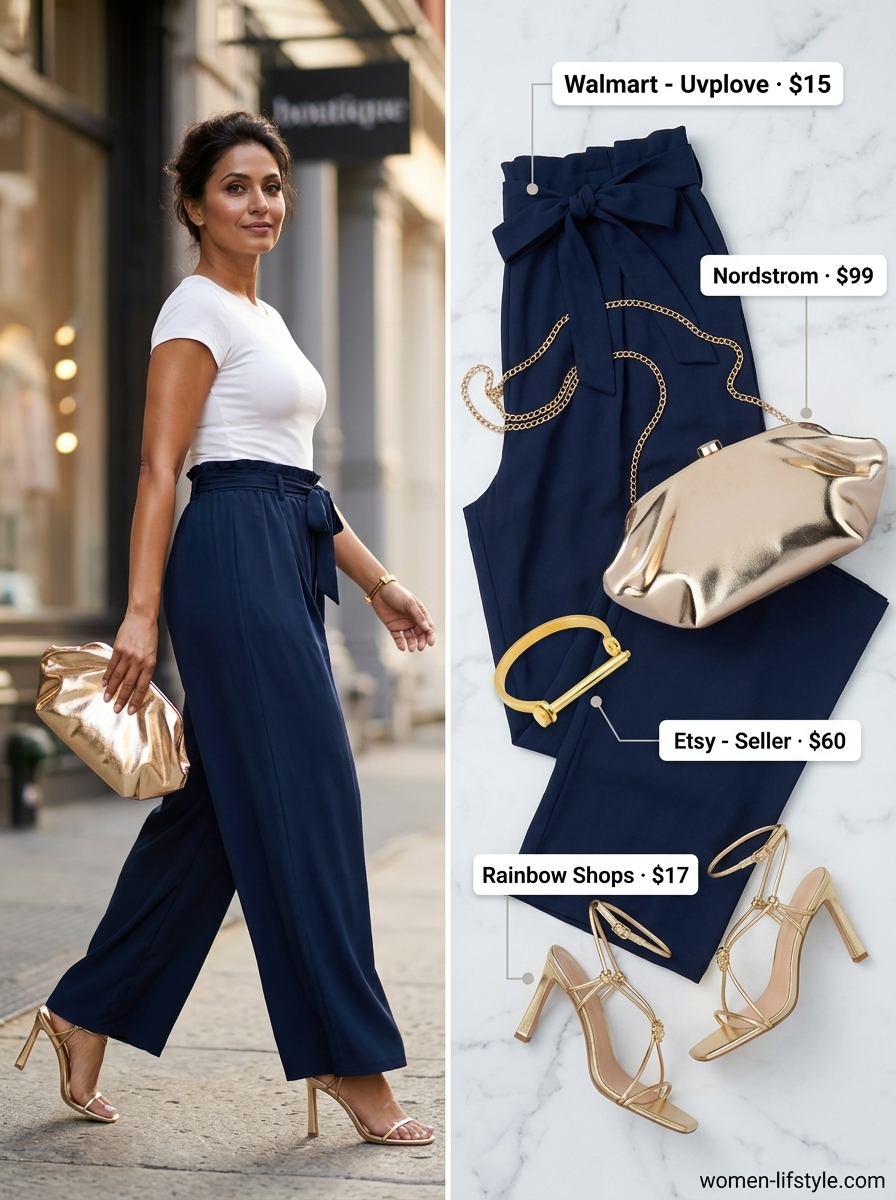 casual summer wide leg pants outfits 2026 outfit idea - fashion styling inspiration