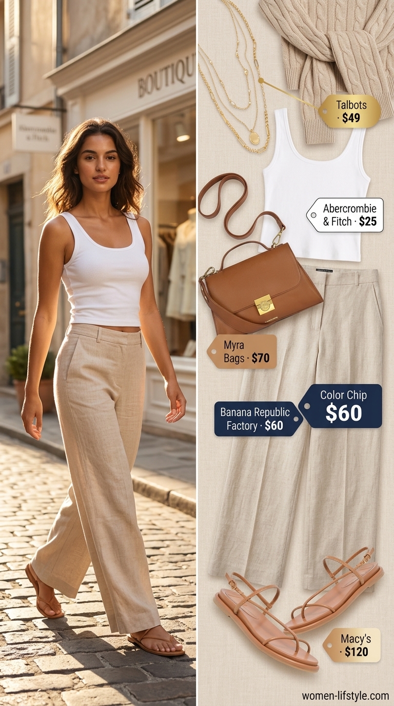 casual summer wide leg pants outfits 2026 outfit idea - fashion styling inspiration