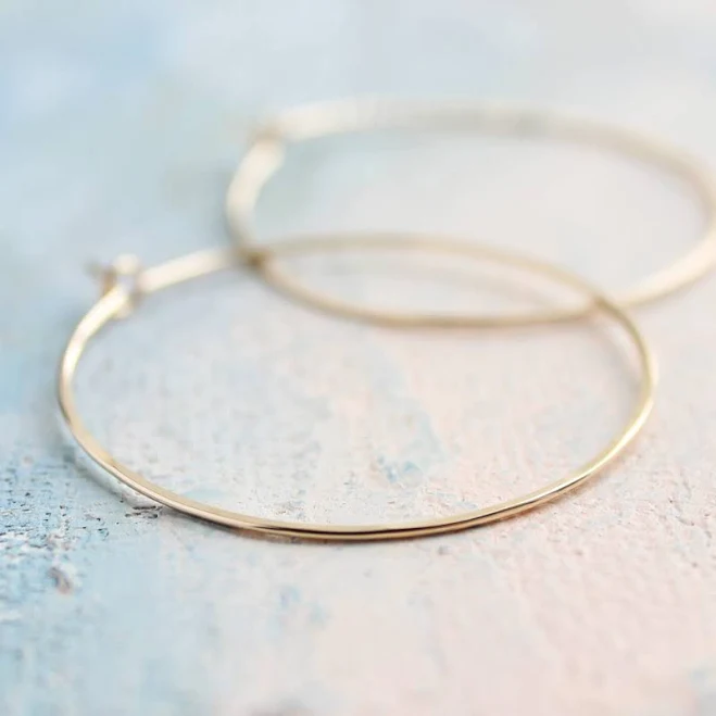 accessory 1.5" Gold Hoop Earrings Etsy - SoundsofSilver $49