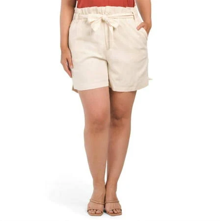 bottom 1.State Women's High-Rise Paperbag Waist Linen Blend Shorts Walmart - Letay LLC $35.99