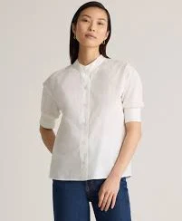 top 100% Organic Cotton Poplin Puff Sleeve Shirt Quince $39.9
