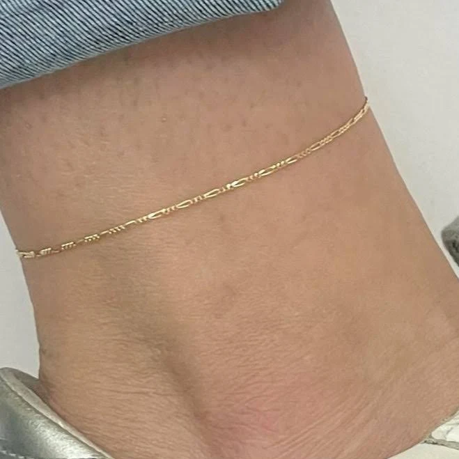 accessory 14K Gold Dainty Figaro Anklet Goldmania $239