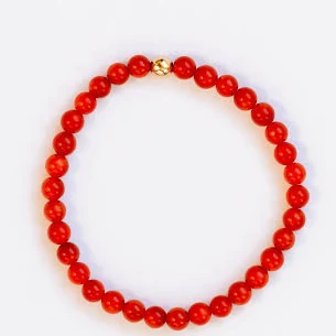 accessory 14K Gold Filled Coral Beaded Bracelet CanyonLeaf $38