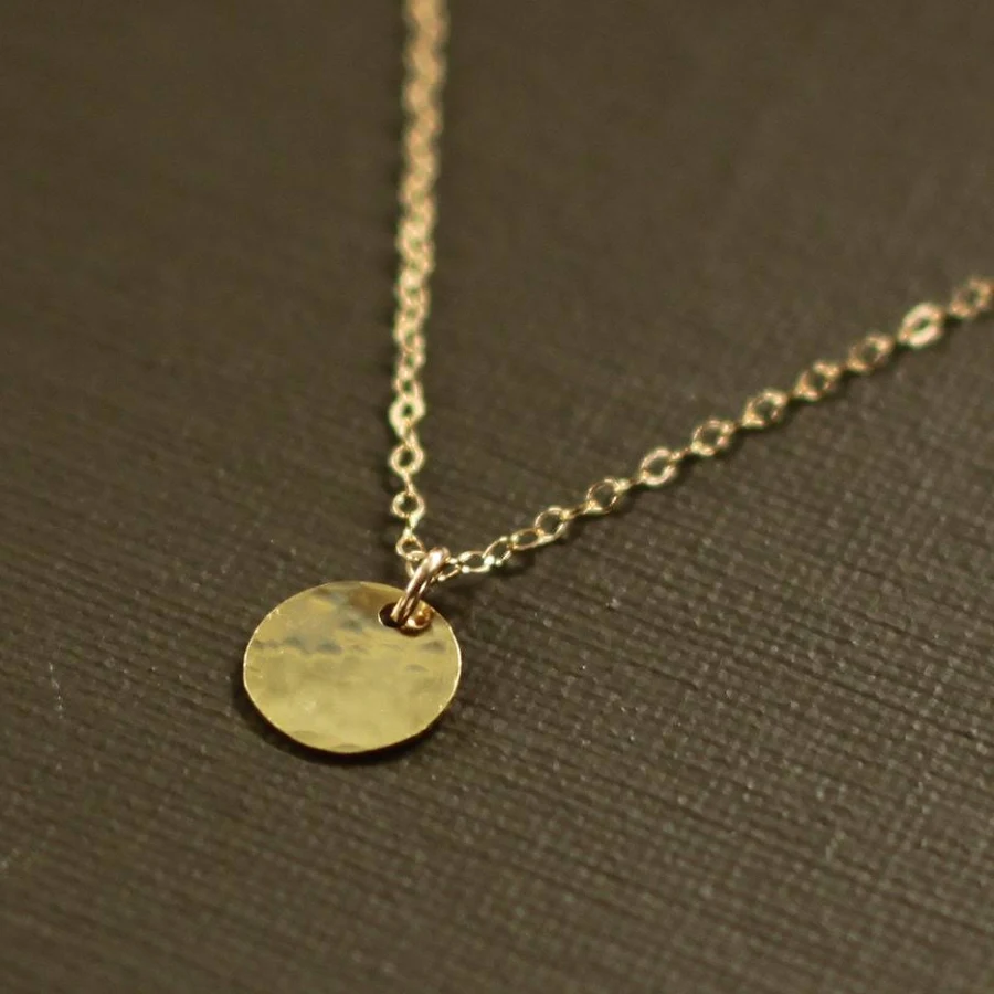 accessory 14K Gold Filled Disc Pendant Necklace Etsy - Seller $25.72
