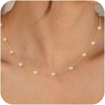 accessory 14K Gold Plated Dainty Handmade Pearl Necklace Target $62.99