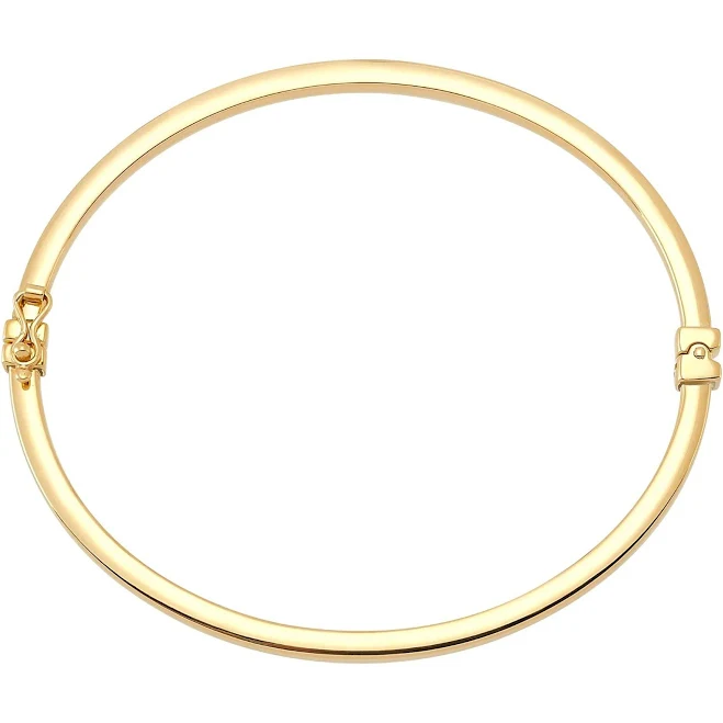 accessory 14K Yellow Gold Square Tube Hinged Bangle Bracelet Helzberg Diamonds $764.99