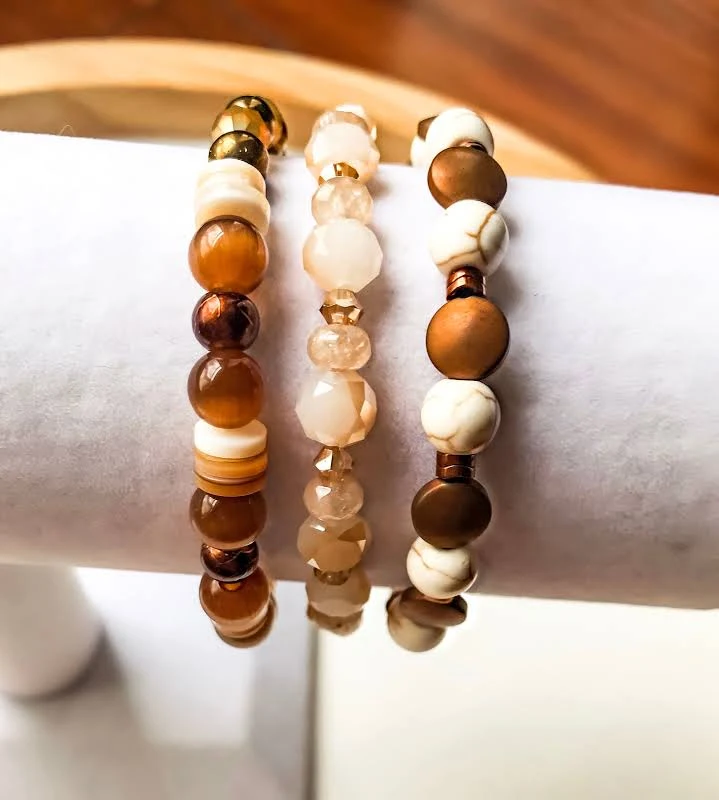 accessory 3-Piece Neutral Toned Bracelet Stack Etsy - Seller $29.99