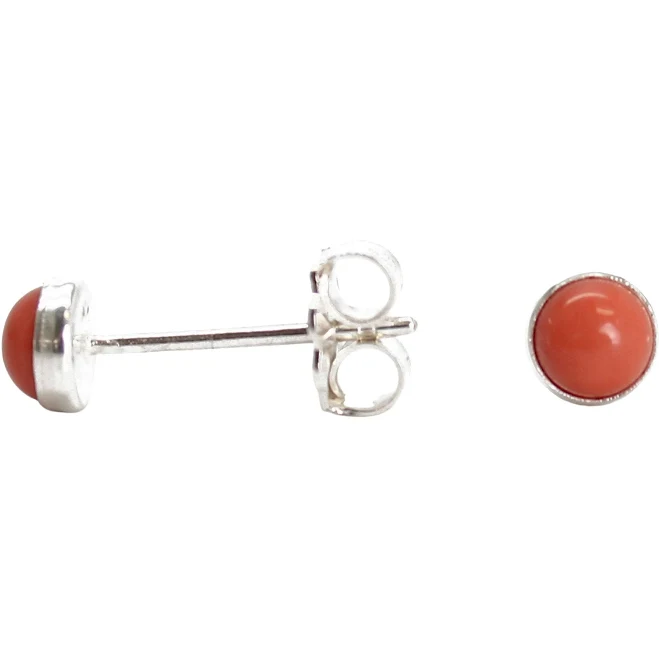 accessory 4mm Salmon Coral Stud Earrings Kathy Bankston Artisan Jewelry $25