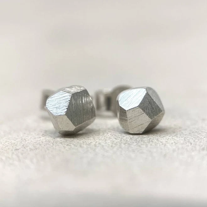 accessory 925 Sterling Silver Edgy Industrial Minimalist Stud Earrings Etsy - BurntOchre $44.87