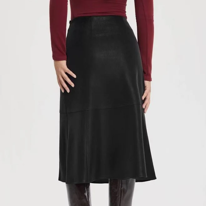 skirt A New Day Women's Fit & Flare Faux Leather Midi A-Line Skirt eBay - bullseye_deals $17.99