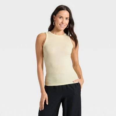 top A New Day Women's Slim Fit Ribbed Tank Top Target $4.4