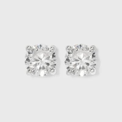 accessory A New Day Women's Sterling Silver Round CZ Stud Earrings Target $19.99