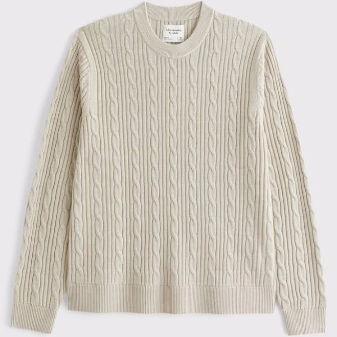 sweater Abercrombie & Fitch Men's Merino Wool-Blend Cable Crew Sweater Abercrombie & Fitch $54.99