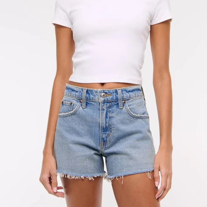 bottom Abercrombie & Fitch Women's High Rise 90s Cutoff Shorts Abercrombie & Fitch $16.97