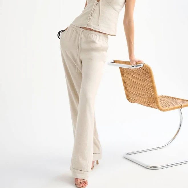 trousers Abercrombie & Fitch Women's Linen-Blend Pull-On Pants Abercrombie & Fitch $80