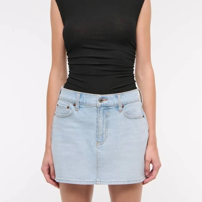 mini skirt Abercrombie & Fitch Women's Mid Rise Denim Mini Skirt Abercrombie & Fitch $22.97