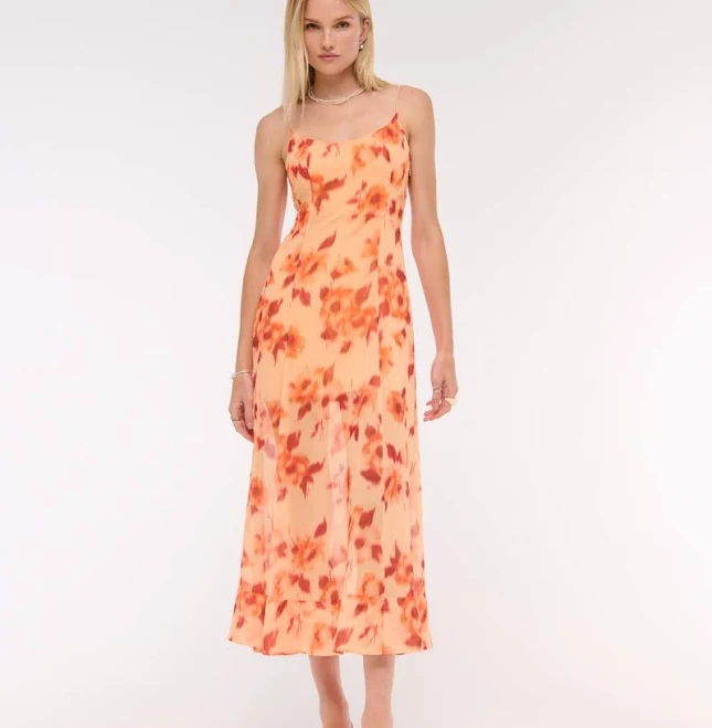 dress Abercrombie & Fitch Women's Sheer Flowy Maxi Dress Abercrombie & Fitch $89.99