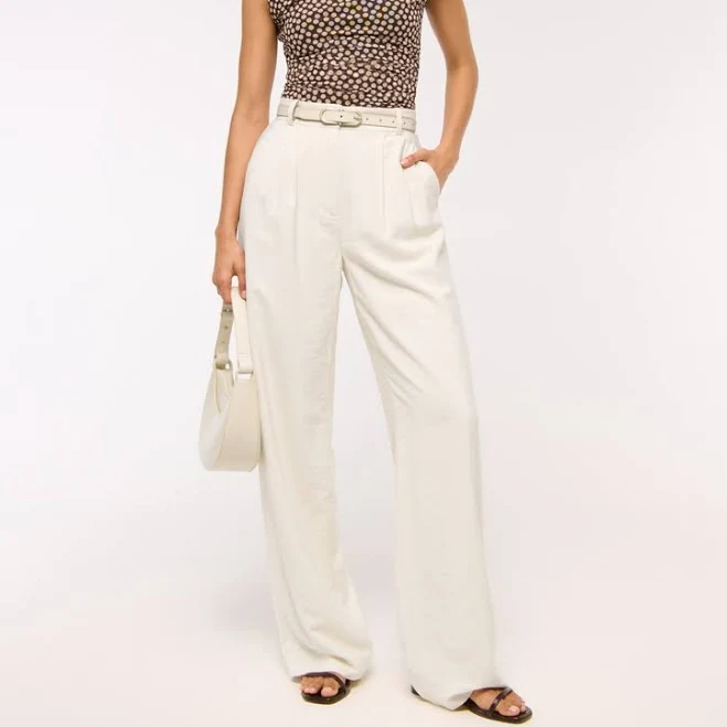 wide leg pants Abercrombie & Fitch Women's Sloane Crepe Tailored Wide Leg Pants Abercrombie & Fitch $39.99