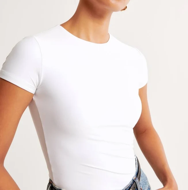 top Abercrombie & Fitch Women's Soft Matte Baby Tee Abercrombie & Fitch $35