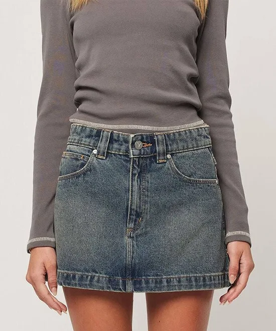 skirt Abrand Women's 95 Lindsey A-Line Denim Mini Skirt PacSun $61.59