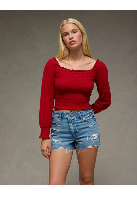 shorts AE Strigid Super High-Waisted Mom Shorts American Eagle Outfitters $47.96