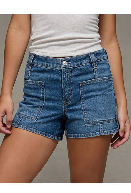 shorts AE Strigid Women's Super High-Waisted Relaxed Denim Shorts American Eagle Outfitters $53.95