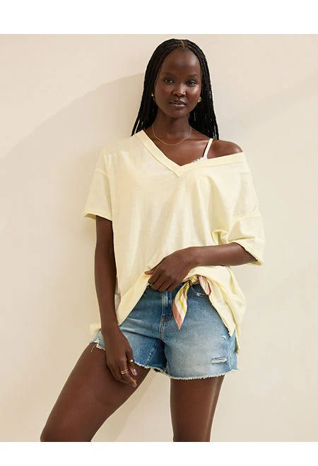 top Aerie Women's Oversized V-Neck Boyfriend T-Shirt Aerie $25
