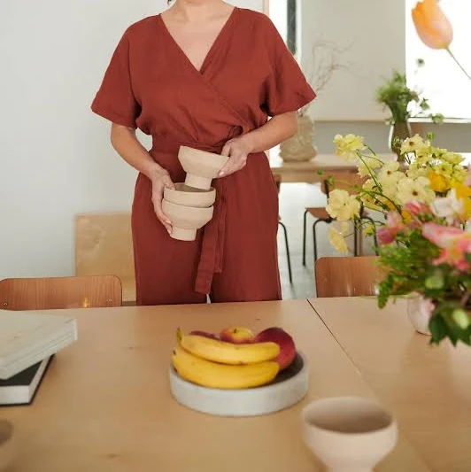 jumpsuit Aimee Women's Loose Linen Wrap Jumpsuit Etsy - Linenfox $140.64