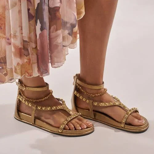 shoes Akira Gato Metal Embellished Flat Sandals AKIRA $49.9