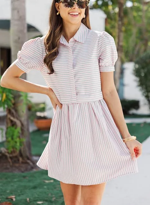 shirt dress All for It Striped Shirt Dress The Mint Julep Boutique $38