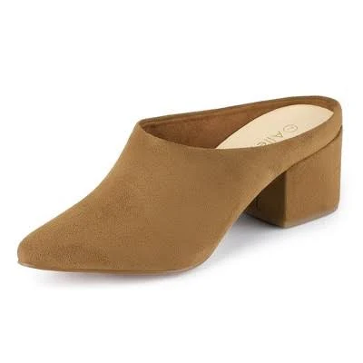 shoes Allegra K Women's Pointed Toe Slip On Block Heel Mules Target $48.79