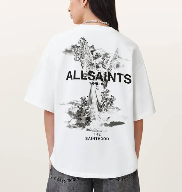 top AllSaints Women's Cotton Guardian Amelie Oversized T-Shirt ALLSAINTS $69
