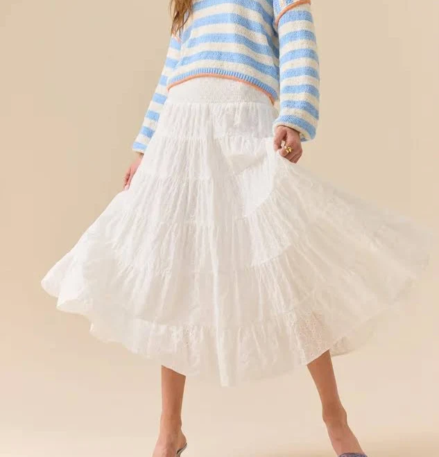 skirt Altar'd State Lynley Tiered Cotton Midi Skirt Altar'd State $28.99