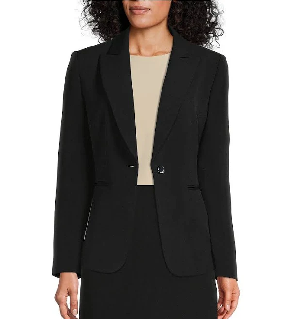 outerwear Alyssa Women's Crepe One Button Front Notch Lapel Jacket Dillard's $149
