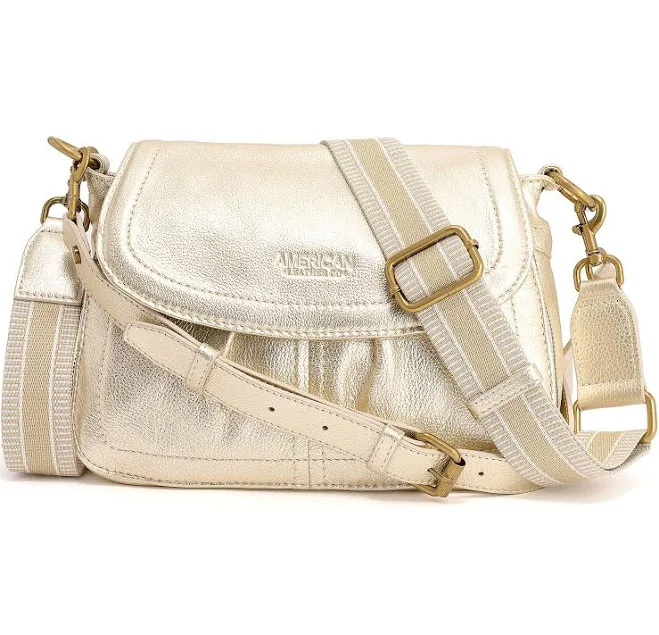 bag American Leather Co. Marino Crossbody with 2 Straps QVC $89.98