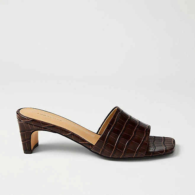 shoes Ann Taylor Women's Croco Heeled Mule Ann Taylor $158