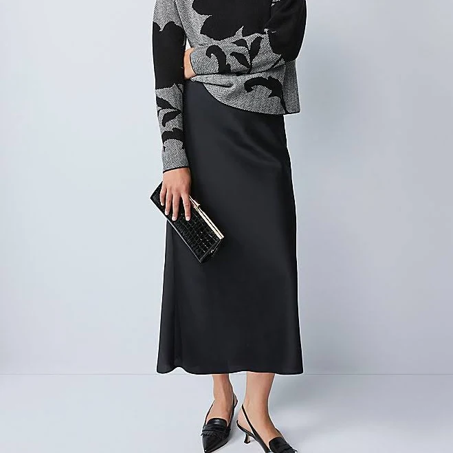 skirt Ann Taylor Women's Satin Bias Midi Slip Skirt Ann Taylor $77.4