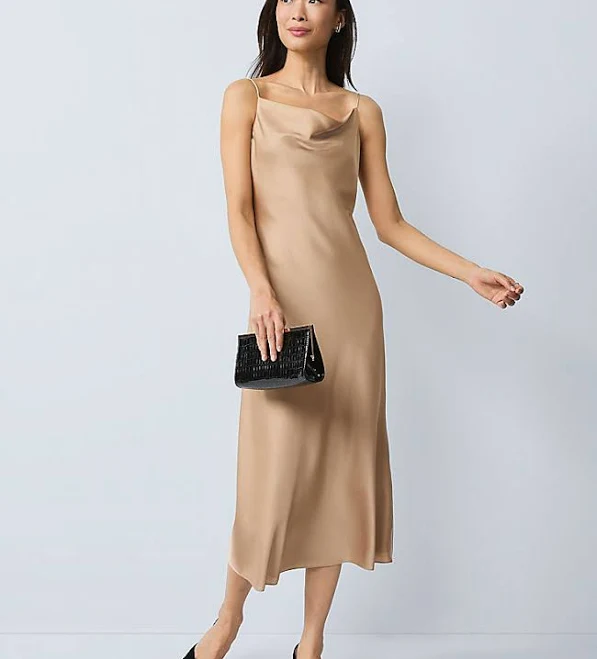 dress Ann Taylor Women's Satin Cowl Neck Slip Dress Ann Taylor $73.42