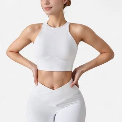 top Anna-Kaci Active Women's High Neck Racerback Sports Crop Top with Seamless Compression Fit Target $33.6