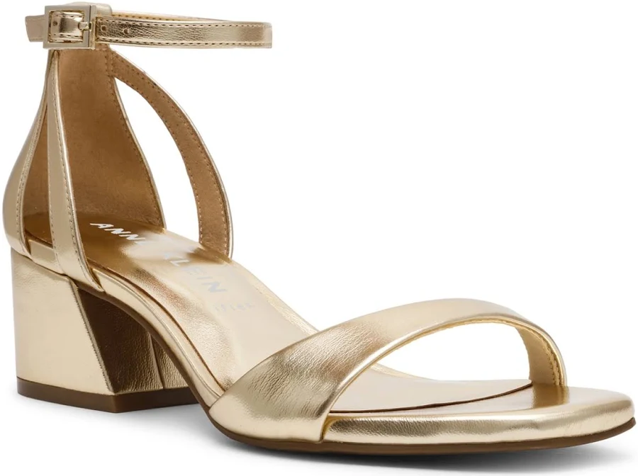 shoes Anne Klein Women's Mia Ankle Strap Block Heel Sandals Macy's $62.3
