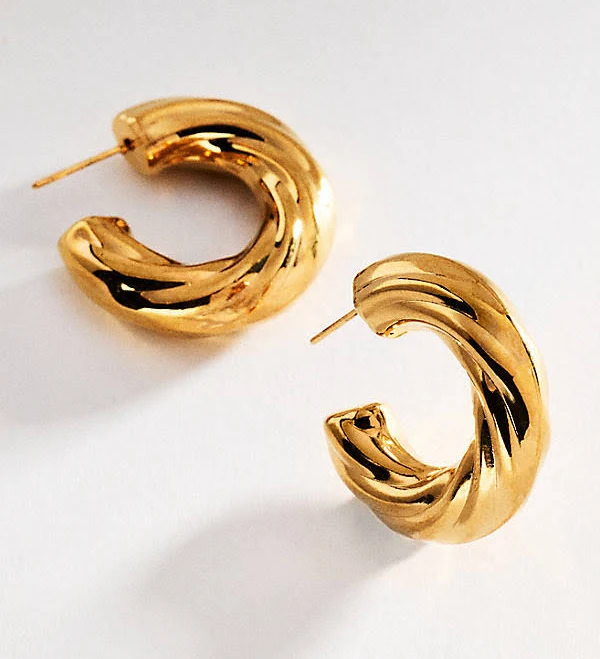 accessory Anthropologie Textured Hoop Post Earrings Anthropologie $24.95
