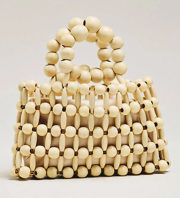 bag Anthropologie Wood Bead Top-Handle Mini Satchel Anthropologie $78