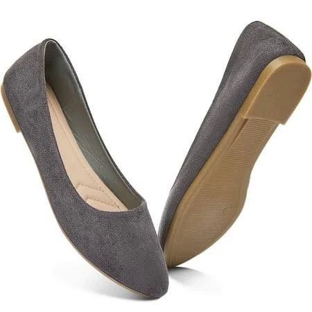 shoes Aomais Women's Classic Faux Suede Pointed Toe Ballet Flats Walmart - AOMAIS SHOES $23.99