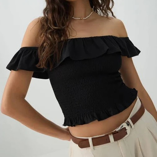 off-shoulder top Ardene Women's Off-Shoulder Smocked Top Ardene $19.9