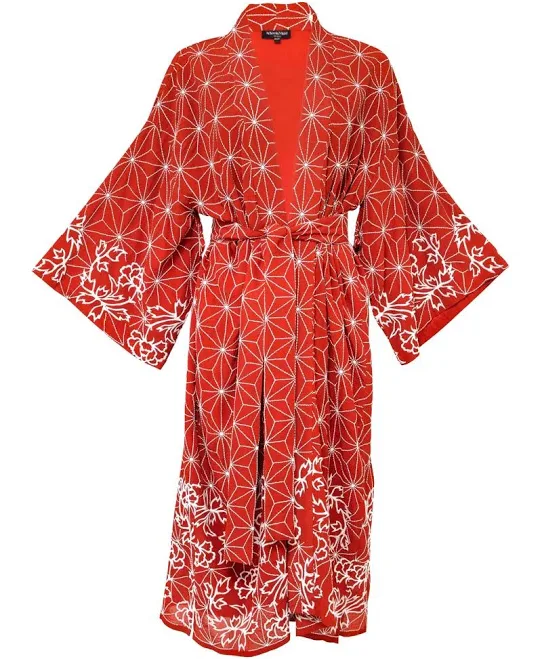 kimono Artemis Muse Asanoha & Peony Embroidered Fully Lined Kimono ModeSens $351