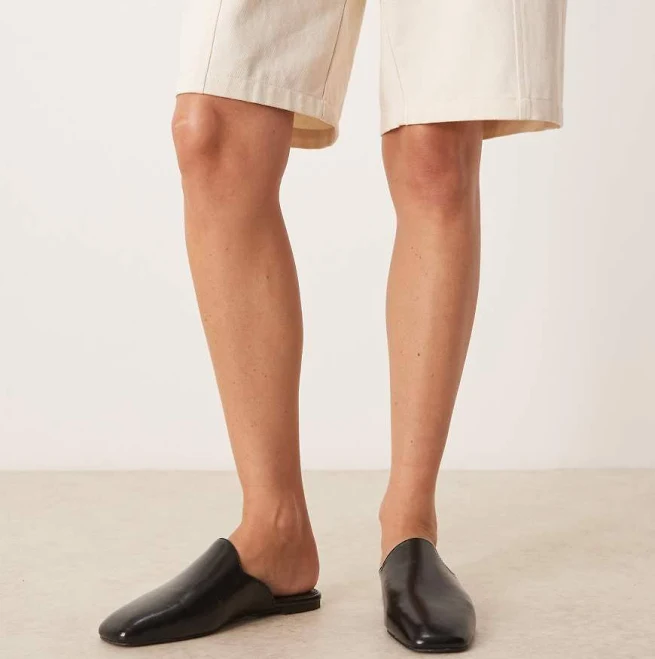 shoes ASOS Mimic Leather Flat Mules ASOS $37.49